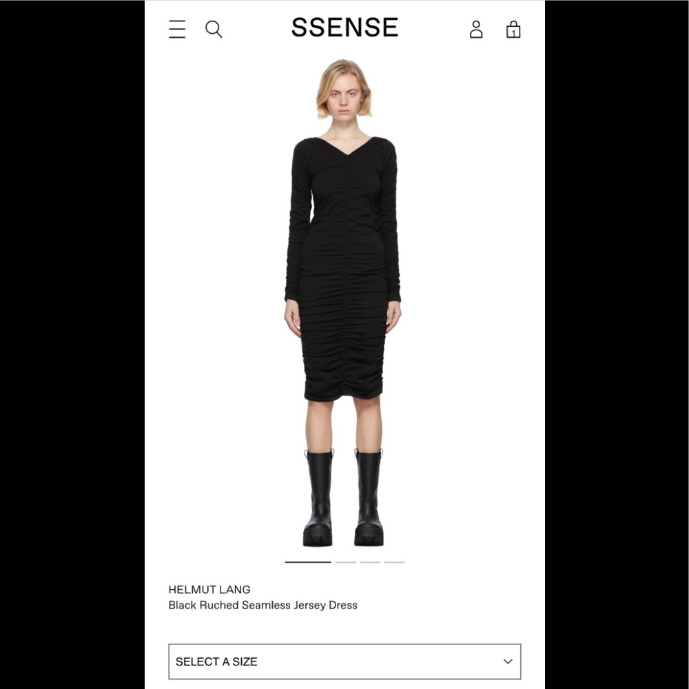 Helmut Lang
Black Ruched Seamless Jersey Dress